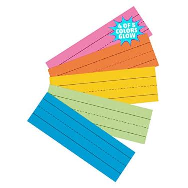 Imagem de Pacon® PAC1731 Cartões didáticos 7,62 x 23,86 cm, pautados, cores brilhantes, pacote com 100