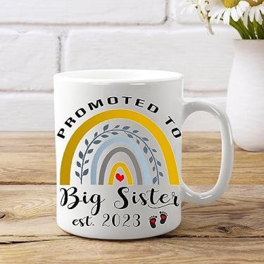 Imagem de Bioprocess Caneca de café Funny World's Best Girlfriend Ever, presentes para namorada fofa, caneca nova irmã, presentes para nova irmã, ideia de anúncio de gravidez para novas irmãs, 325 ml