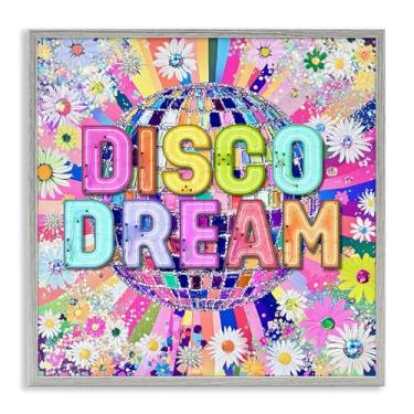Imagem de Stupell Industries Vivid Disco Dream with Daisies Gray Framed Giclee Art, design por Jess Stempel, 61 x 61 cm