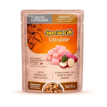 Imagem de Ração Úmida Special Cat Ultralife para Gatos Castrados Sabor Frango ao Molho 85g