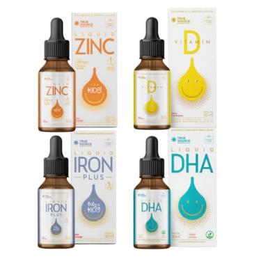 Imagem de Kit Iron Plus + Multivitamín DHA + Vitamin D + Zinco (30ml cada) - True Source