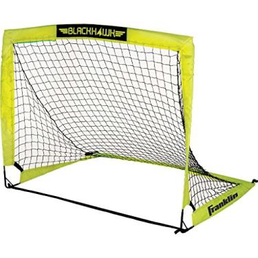 Imagem de Gol de futebol de quintal Franklin Sports Blackhawk – Rede de Futebol Infantil Portátil – Dobrável para Interior + Gols Externos – 1,2 m x 0,9 m – amarelo (optical yellow)