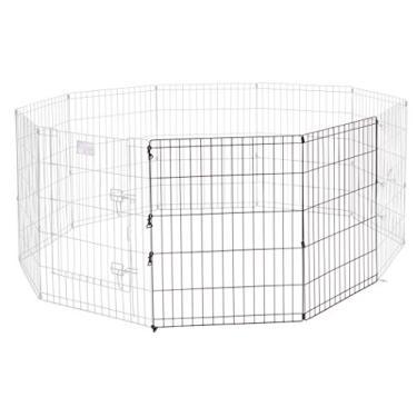 Imagem de Kit de extensão de 2 painéis para cercadinho universal para animais de estimação | Serve para canetas de metal de 76 cm | O kit mede 76 cm A x 120 cm L | Inclui 4 encaixes de polegar, 2 estacas de chão