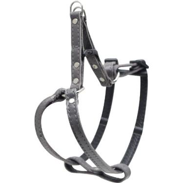 Imagem de Dogit Peitoral ajustável para cães em estilo de couro, 17 a 33 cm, cinza