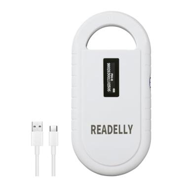 Imagem de Scanner portátil de microchip, leitor de microchip de identificação de animais de estimação 134,2 Khz, leitura, 3000, dados e recarga USB, suporta ISO 11784/11785, FDX-B, ID64 RFID