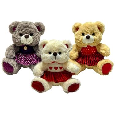 Imagem de Ursinho Pelucia Com Vestido Fofo Infantil Presente 30cm