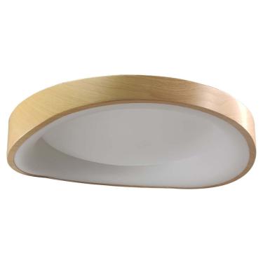 Imagem de Luminária Plafon Sobrepor Led 3 Tons Madeira Moderno Teto Decoração Iluminação Escritorio Empresa Sala Quarto Residencial