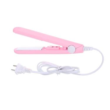 Imagem de Mini Chapinha Ceramic Pro Bivolt | Placas de Cerâmica e Turmalina | Anti-Frizz | Aquece em 30s | Com Estojo de Transporte (Rosa)