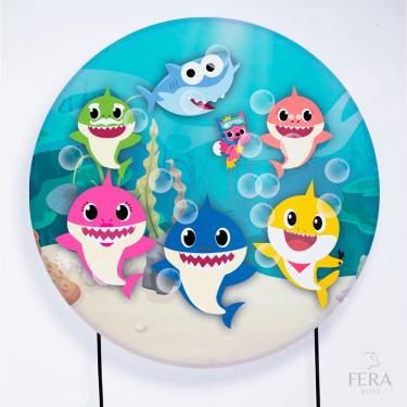 Imagem de Painel Decorativo para Festa 1,80x1,80 metros Vesti Fácil com Elástico Baby Shark - Fera Print