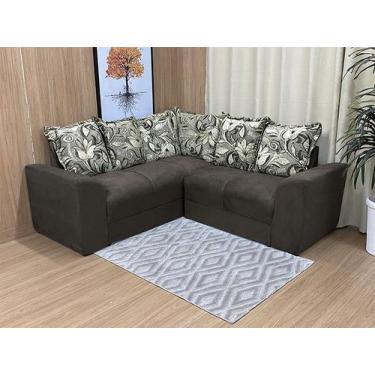 Imagem de Sofá de Canto Ideal Ellegance Relax - Alpoim, Marrom C/ Floral 603/425