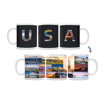 Imagem de Sunkiss Unlimited Mudança de cor! State Landscapes ThermoH Exray Caneca de café cerâmica (país dos EUA)