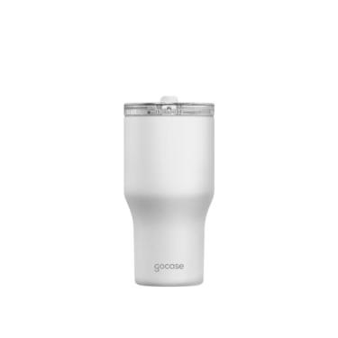 Imagem de Gocase Copo Life Premium - Aço Inoxidável com Tampa e Canudo Tritan, Parede Dupla Isolada a Vácuo, Bebidas Quentes ou Frias por muitas Horas (Branco, 600 ml)