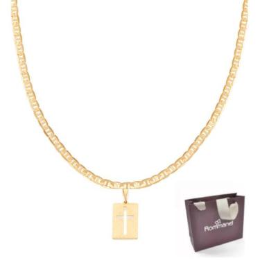 Imagem de Cordão Banhado A Ouro 18k Masculino Rommanel Tamanho 60cm + Pingente C