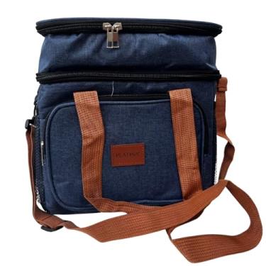 Imagem de Bolsa Térmica para Marmita com 5 Bolsos em PEVA e Caution (Azul)