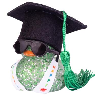 Imagem de MuMyer Enfeites De Carro Pato Borracha Para Formatura, Decoração Colorida Painel Com Mini Óculos Sol, Chapéu Formatura E Faixa Presente (C4)