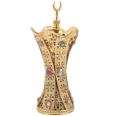 Imagem de Alipis Queimador De Incenso Elétrico Metal, Suporte Para Bakhoor, Resina Olíbano, Ioga, Spa, Escritório, Decoração Casa, Dourado, 22,00 X 10,00 Cm, 36N141Nivt8146B