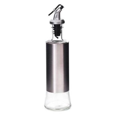 Imagem de Galheteiro de Azeite e Vinagre, Vidro e Aço Inox, 300ml, 25cm x 6,5cm, com Dosador