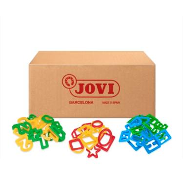 Imagem de Jovi - Classpack with Cutting Moulds for Modeling Clay, Letters, Numbers and Geometric Shapes (2 Sets Each), 96 Pieces in Total, School Supplies