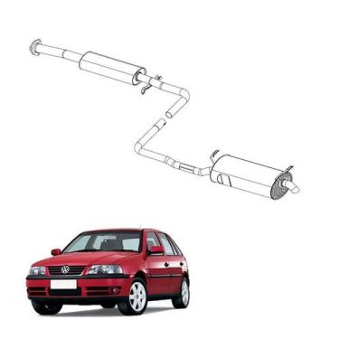 Imagem de Kit Completo Escapamento Gol G3 1.0 Special 1999 a 2005 Aço - Pioneiro