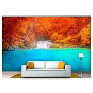 Imagem de Papel De Parede Cachoeira Natureza Outono 3D Nch191 - Você Decora