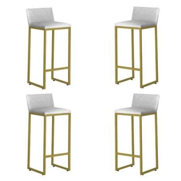 Imagem de Kit 4 Banquetas Alta Dani Reforçada Decorativa Balcão Bancada Cozinha 
