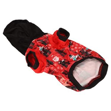 Imagem de Ymiko Hoodie de Cachorro, Cão Respirável Com Capuz de Natal Roupas de Cachorro Elástico Suéter Casual de Roupas para para Cães Pequenos Chihuahua Casaco de Gato Custume (M)
