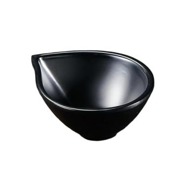 Imagem de Prato de molho preto simples e delicado quadrado esmaltado retrô - tigela de gota de água de 10 cm