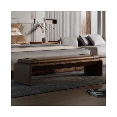 Imagem de LICONG-2019 Banqueta de cabeceira minimalista italiano leve luxo moderno banco de armazenamento de roupas de quarto sofá de alta qualidade banco longo banco longo (café)