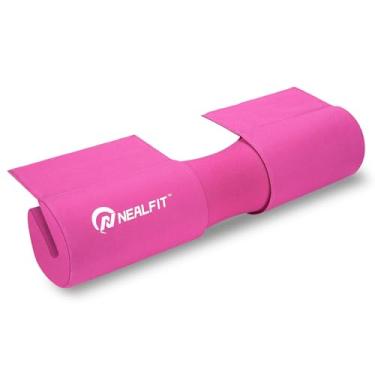 Imagem de NEALFIT Almofada de agachamento com barra com acolchoamento de nylon grosso, almofada de impulso de quadril para agachamentos, lunges, almofada de agachamento no pescoço e ombro para barras olímpicas
