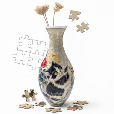 Imagem de Vaso de quebra-cabeça 3D, vaso de flores exclusivo para adultos, feito por 160 peças de quebra-cabeça de plástico curvo, vasos para flores, casa, presente criativo para pais e inauguração de casa