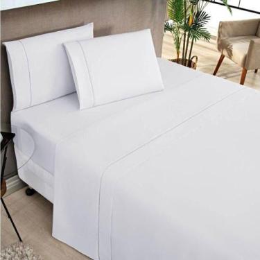 Imagem de Jogo De Lençol Queen 180 Fios 4 Peças Elegance - Branco - BIA ENXOVAIS