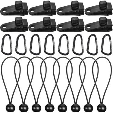 Imagem de zhenchy Clipes de lona resistentes com bolas elásticas – 30 peças de grampos de trava para cobertura de piscina, toldo de trailer, banners, barracas, lonas, toldos de caravana