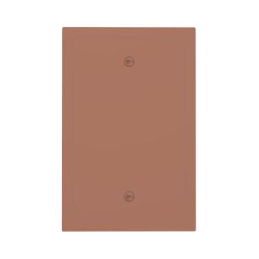 Imagem de LOLREAI Placa de cobertura para interruptor de luz, marrom mocha, 1 gangue, em branco, sem dispositivo, capas de tomada decorativas, placa de parede elétrica para banheiro, quarto, decoração de casa