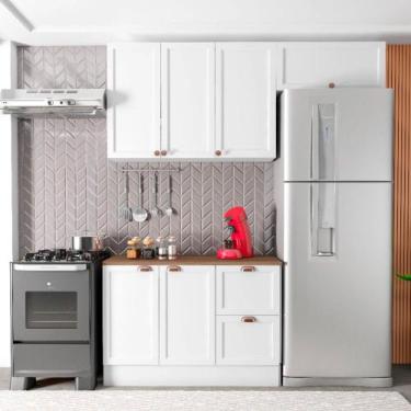 Imagem de Composição Cozinha Olívia 3 Peças 6 Portas com Tampo Poliman Móveis, B