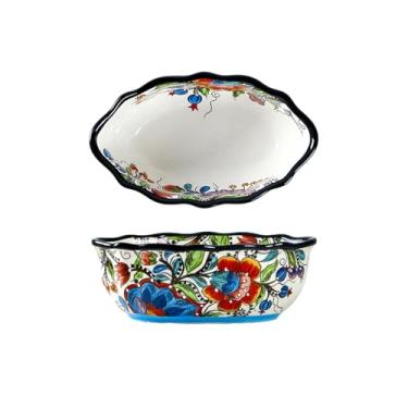 Imagem de Tigela de sobremesa de salada de cerâmica criativa requintada e prática com personalidade retrô - Bai Aoke