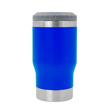 Imagem de Copo Térmico Porta Lata Garrafa Long Neck 420ml com Abridor Bebidas Geladas Parede Dupla Inox Resistente Cor Azul