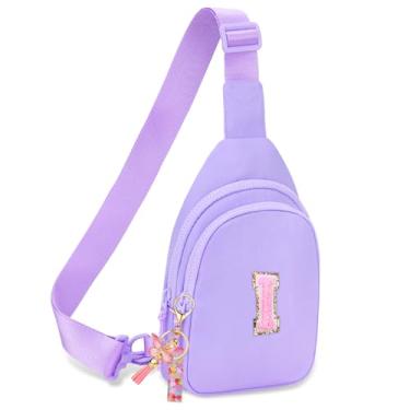 Imagem de Pochete para meninas e mulheres – Pochete para meninas de 8 a 12 anos, presentes de aniversário para adolescentes, pochete infantil moderna, Roxa, 26cm x 15cm x 6cm (10.23in x 5.9in x 2.36in), I