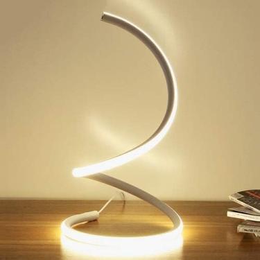 Imagem de Branco Moderno Minimalista Led Lâmpada De Cabeceira Quarto Sala De Casamento Arte Sala De Estar Personalidade Criativa Coreano Japonês Moda Casa Luzes De Mesa, Silver Warm Light, Dimmer switch