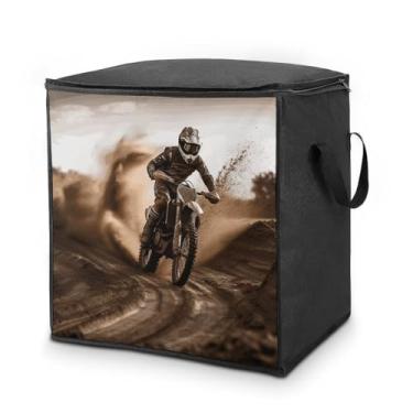 Imagem de Bolsa de armazenamento de colcha de motocross, caixas de armazenamento de roupas, grandes sacos de armazenamento com alças, cobertor de brinquedo, organizadores de armário para roupas, caixa