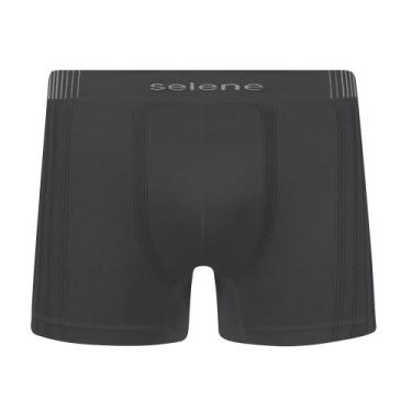 Imagem de Cueca Boxer Selene Sem Costuras Cinza Escuro, Cinza escuro, G