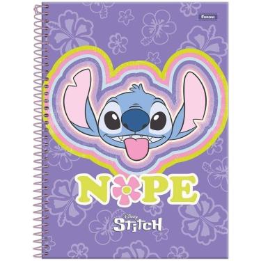 Imagem de Caderno Espiral Capa Dura Universitário 1 Matéria Disney Stitch 80 Folhas Foroni Estampa 2