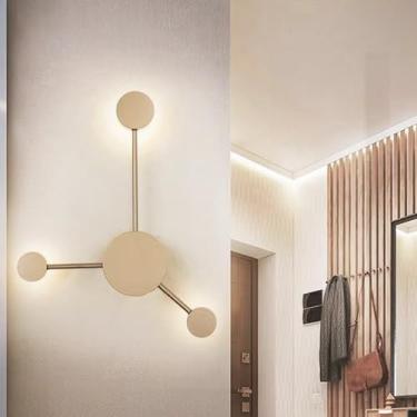 Imagem de GZZBMY Arandelas de parede modernas de LED de metal acrílico para iluminação de parede luminárias de parede nórdicas minimalistas para sala de estar interna quarto corredor decoração de escritório
