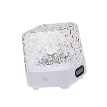 Imagem de predolo Luminária de mesa com projetor 3D, luz ambiente com ondas de água, luz para casamento, decoração de quarto infantil, sala de estar, Branco