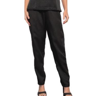 Imagem de Calça Feminina Oxford Rebeca com elástico Preto - Gardenia Jalecos, PP