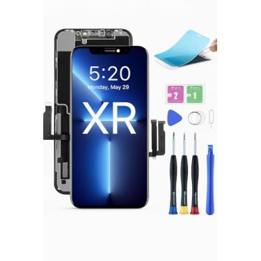 Imagem de Kit de substituição de tela para iPhone XR e 11, Full HD LCD Moldura digitalizadora de toque 3D com ferramenta de reparo para modelo A1984, A2105, A2106, A2107 Preto 6,1 polegadas