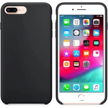 Imagem de Case Capinha Colorida Capa Slim Flexível Aveludada Compatível Com iPhone 7/8 PLUS Vermelha,Preta, Laranja, Amarela, Azul, Rosa, Pink, Branca, Lilás, Marrom, Verde, Roxo (Preta)