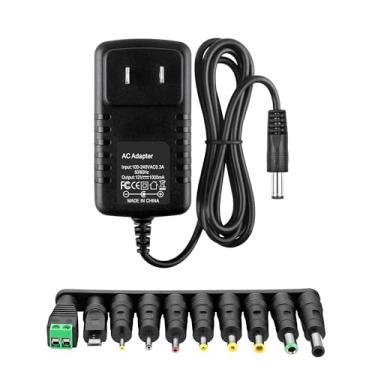Imagem de Acdctek Fonte De Alimentação 12V 1A, Adaptador Ca, Carregador Universal 12 Volts Para Cabo Cc Com 10 Conectores Intercambiáveis 1000Ma 900Ma 800Ma 600Ma 500Ma 400Ma 300Ma 100Ma Eletrônico