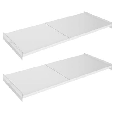 Imagem de Organizador expansível de prateleira de armário, prateleira de tensão ajustável de 43 a 78 cm com adesivo resistente - divisórias de prateleira DIY para armário, despensa, guarda-roupa, cozinha