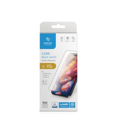 Imagem de imos Protetor de tela para iPhone 16/15/14 Pro, protetor de tela com bloco de luz azul 2,5D (fosco) de vidro temperado, durável e resistente a quedas, sem bolhas, fácil instalação