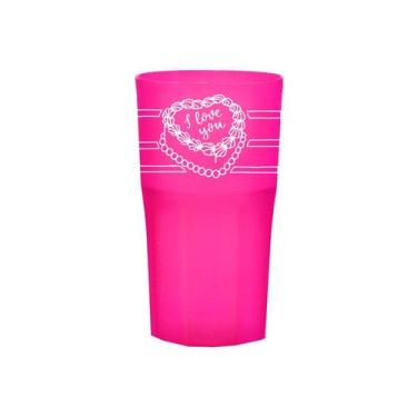 Imagem de Copo Roma 360mL Rosa Neon Colecao AMOR I Love You - Bb Store